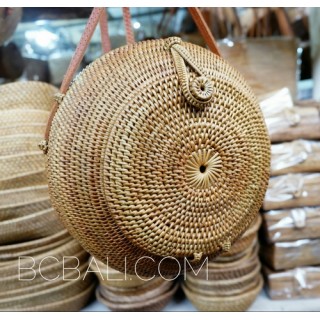 new ata rattan hand woven round circle design ethnic handmade